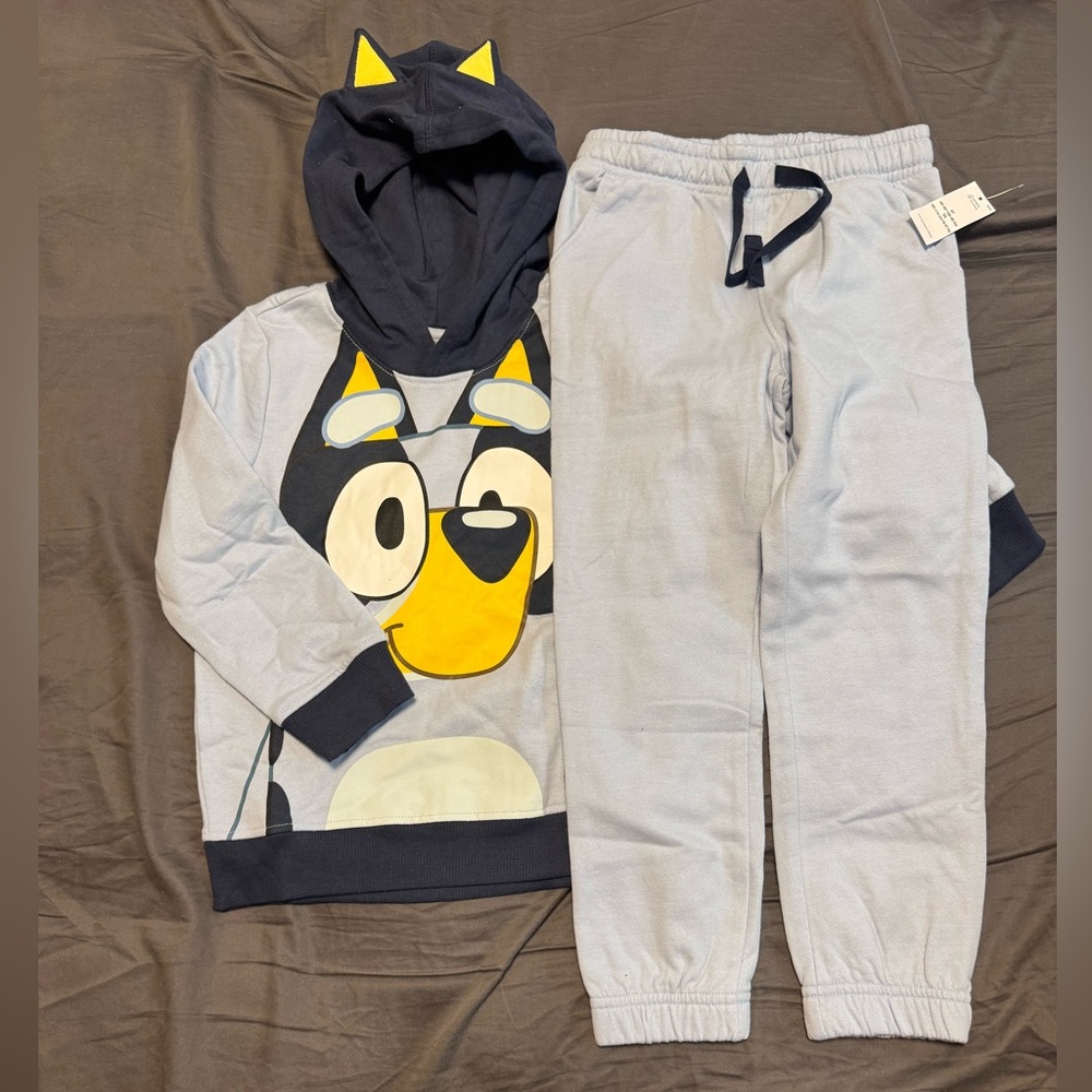 Kids Blue Bluey Hoodie and Jogger Set